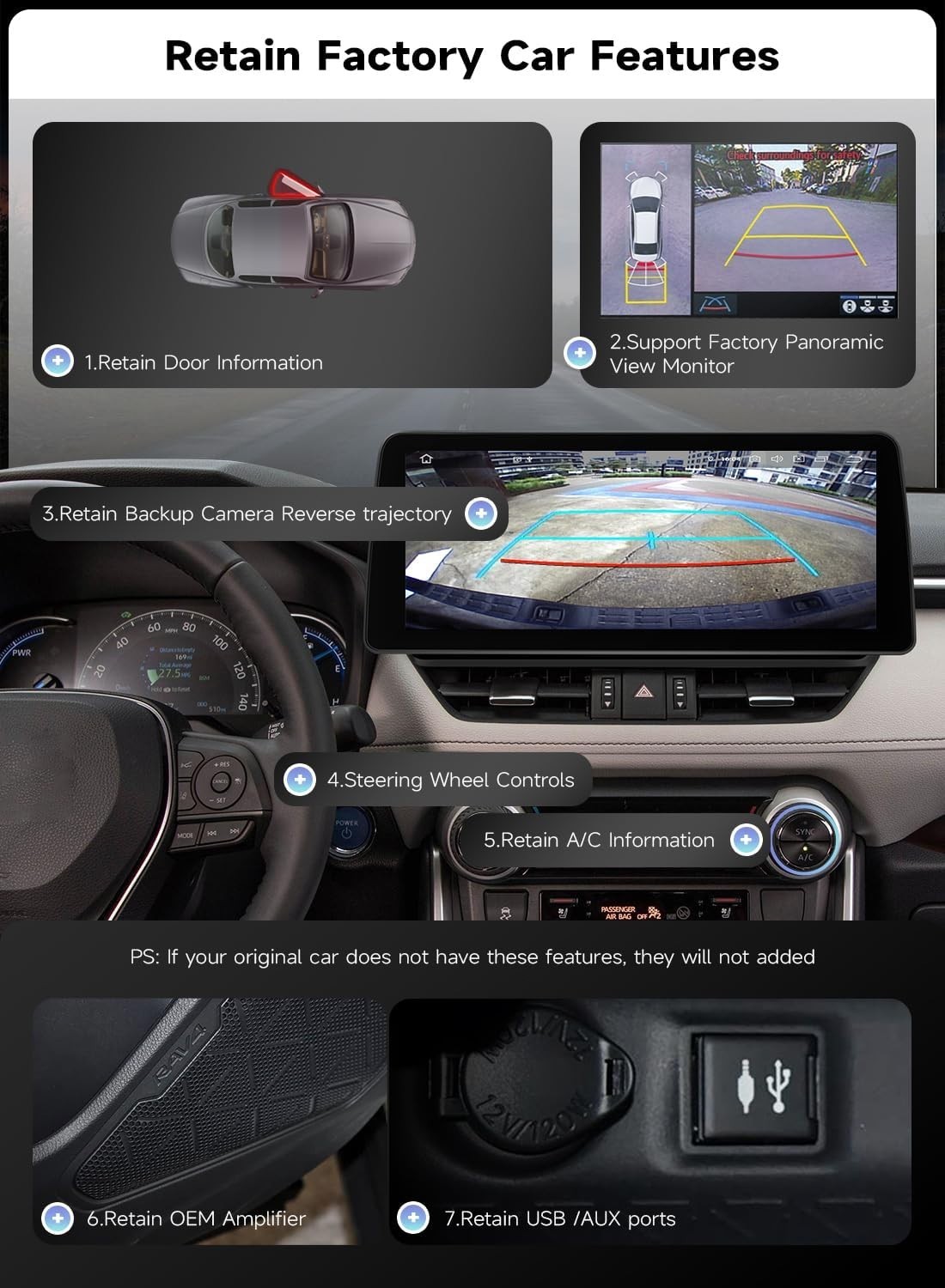 Roadanvi Android 14 6+128G 12.3″ Car Stereo for Toyota RAV4 2019-2022 X14 Series