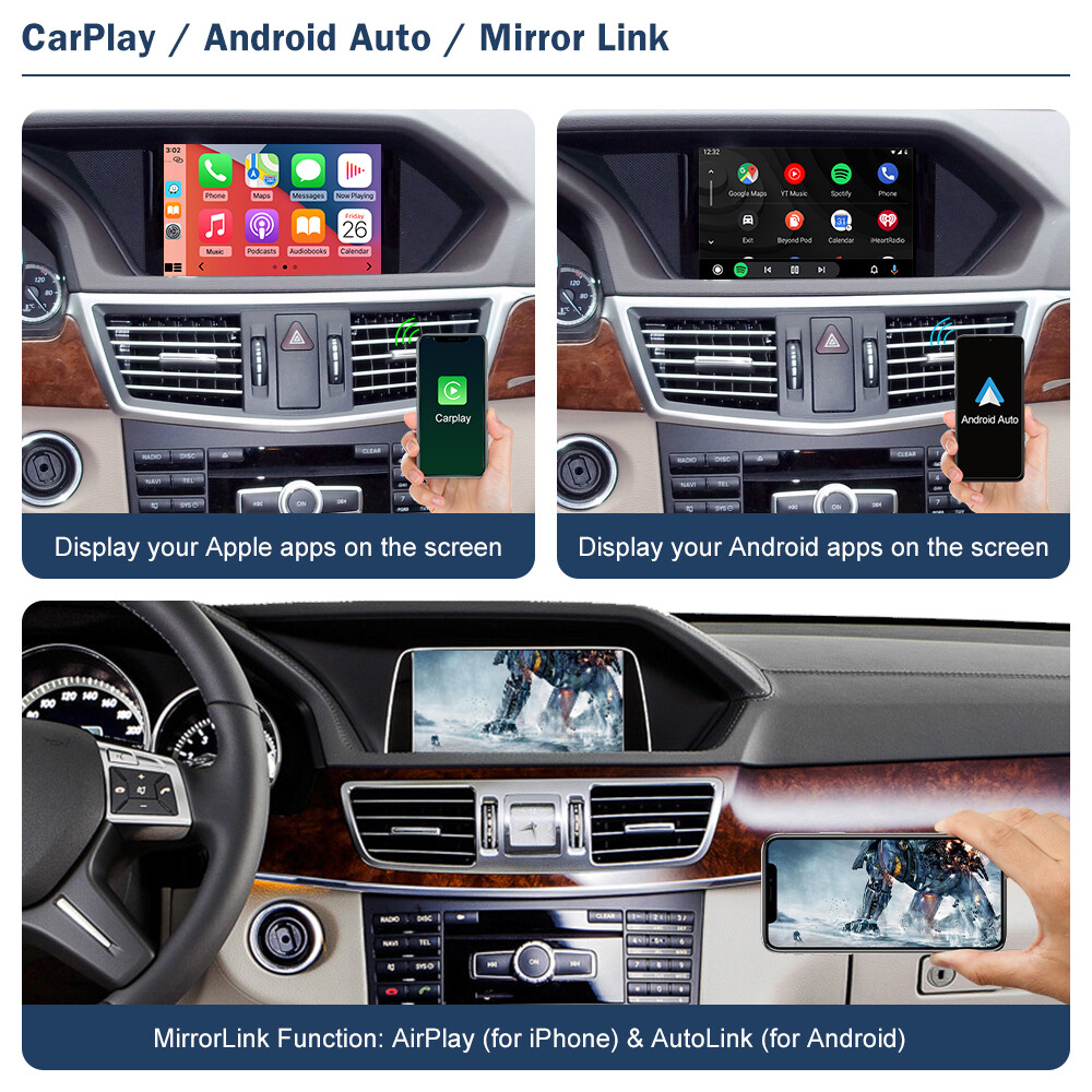 For Benz E350 W212 Coupe C207 Wireless CarPlay Android Auto Interface NTG4.5/5.0