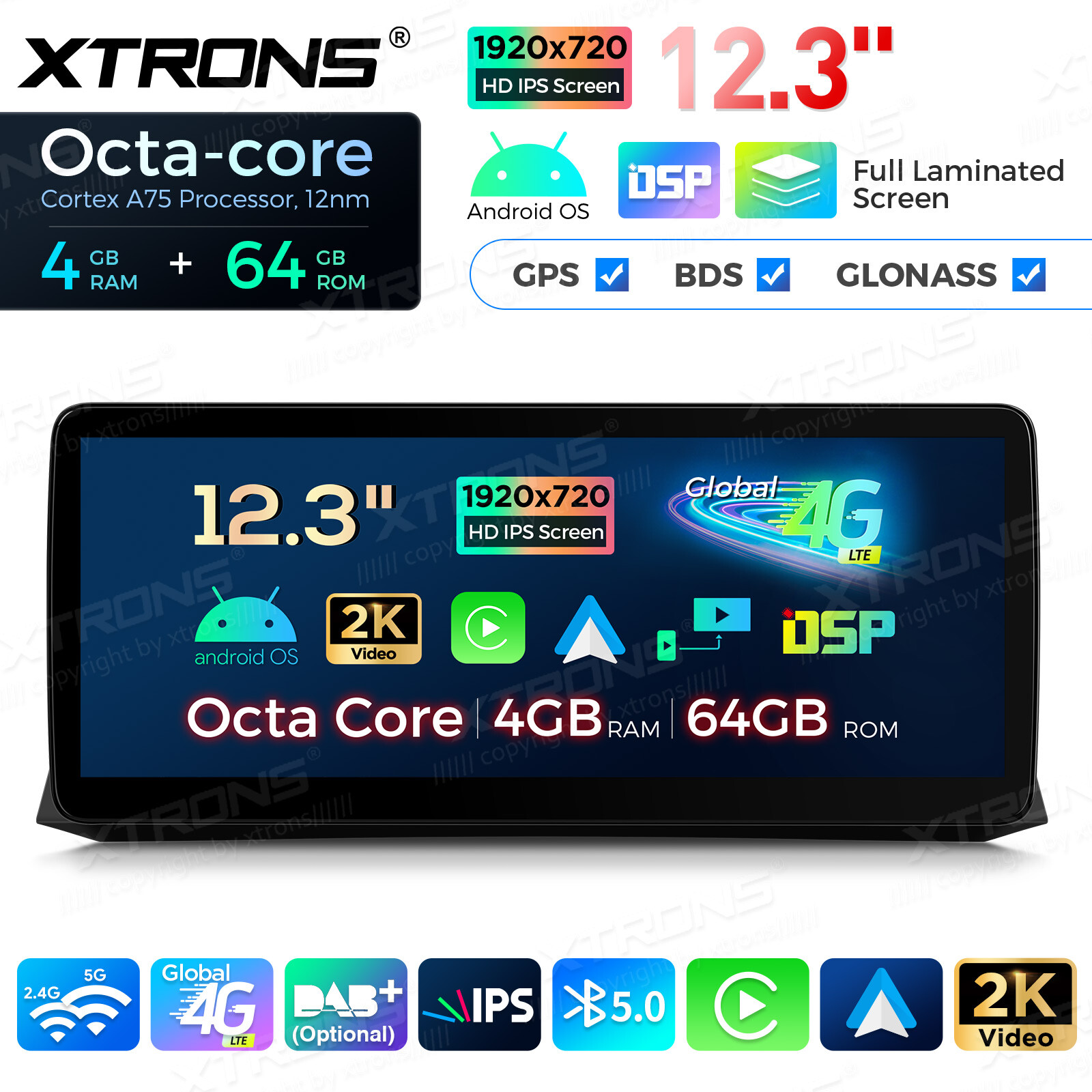4G Android 13 Octa Core 64GB Car Play Stereo GPS WiFi 2K For BMW 5er E60 E61 CIC