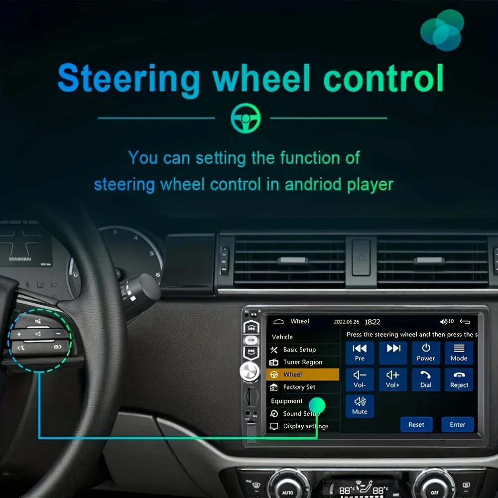 7″ Double 2 Din Car MP5 Player Bluetooth Touch Screen Stereo Radio Audio Mrrior*