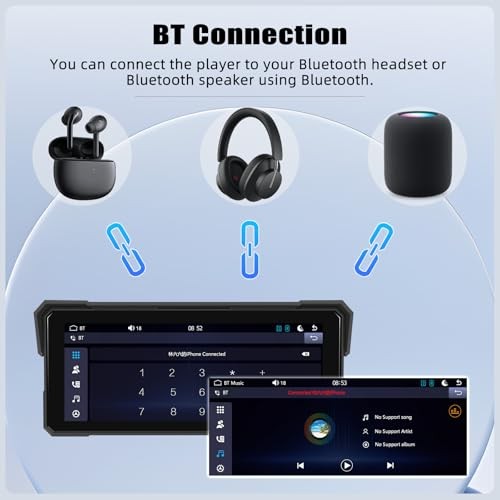 8.1 Inch Motorcycle CarPlay Screen Wireless CarPlay Android Auto GPS P1-8.1inch