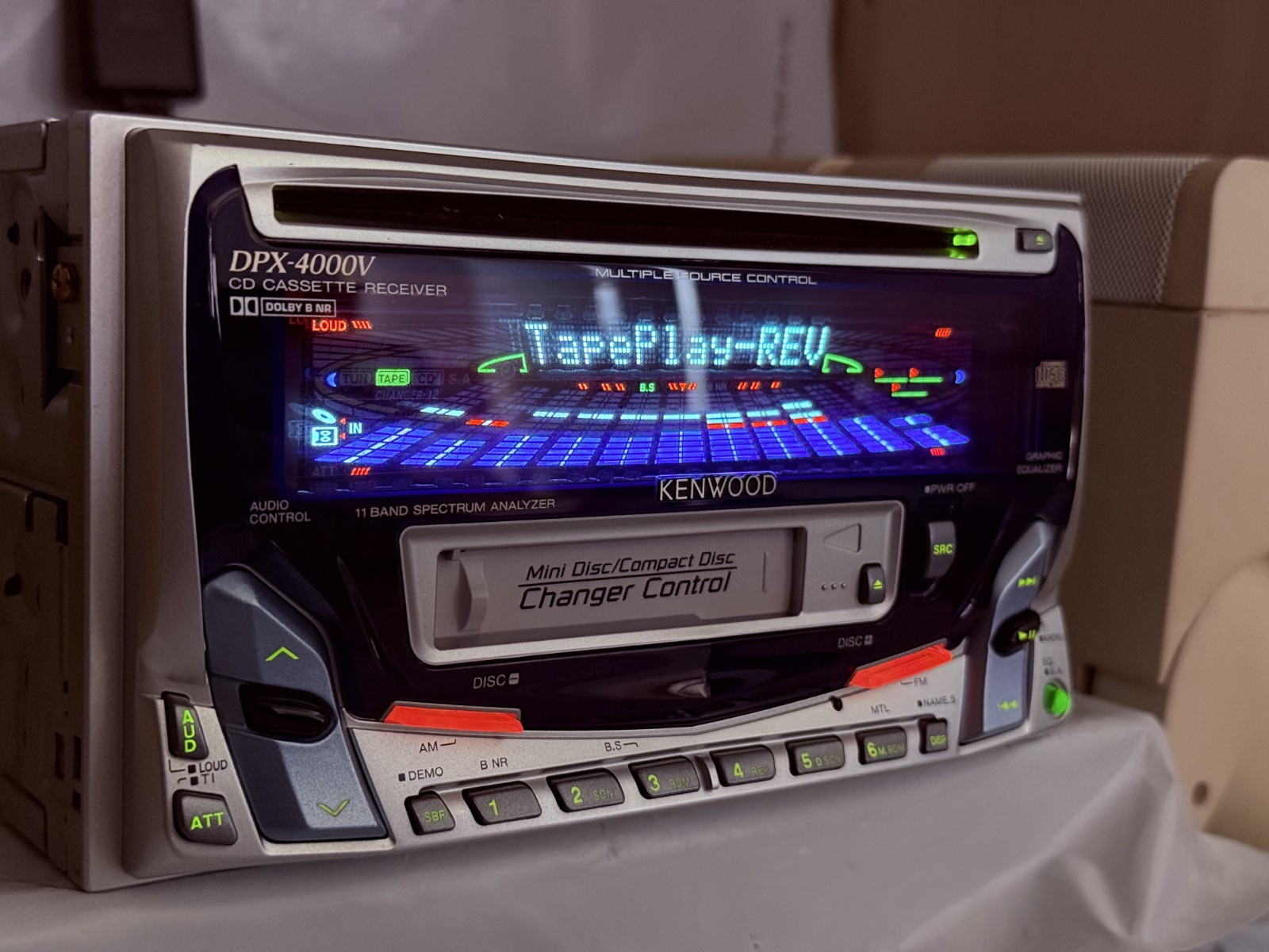 KENWOOD DPX-4000V 2DIN CD Cassette Car Stereo w/ External Bluetooth Japan Tested