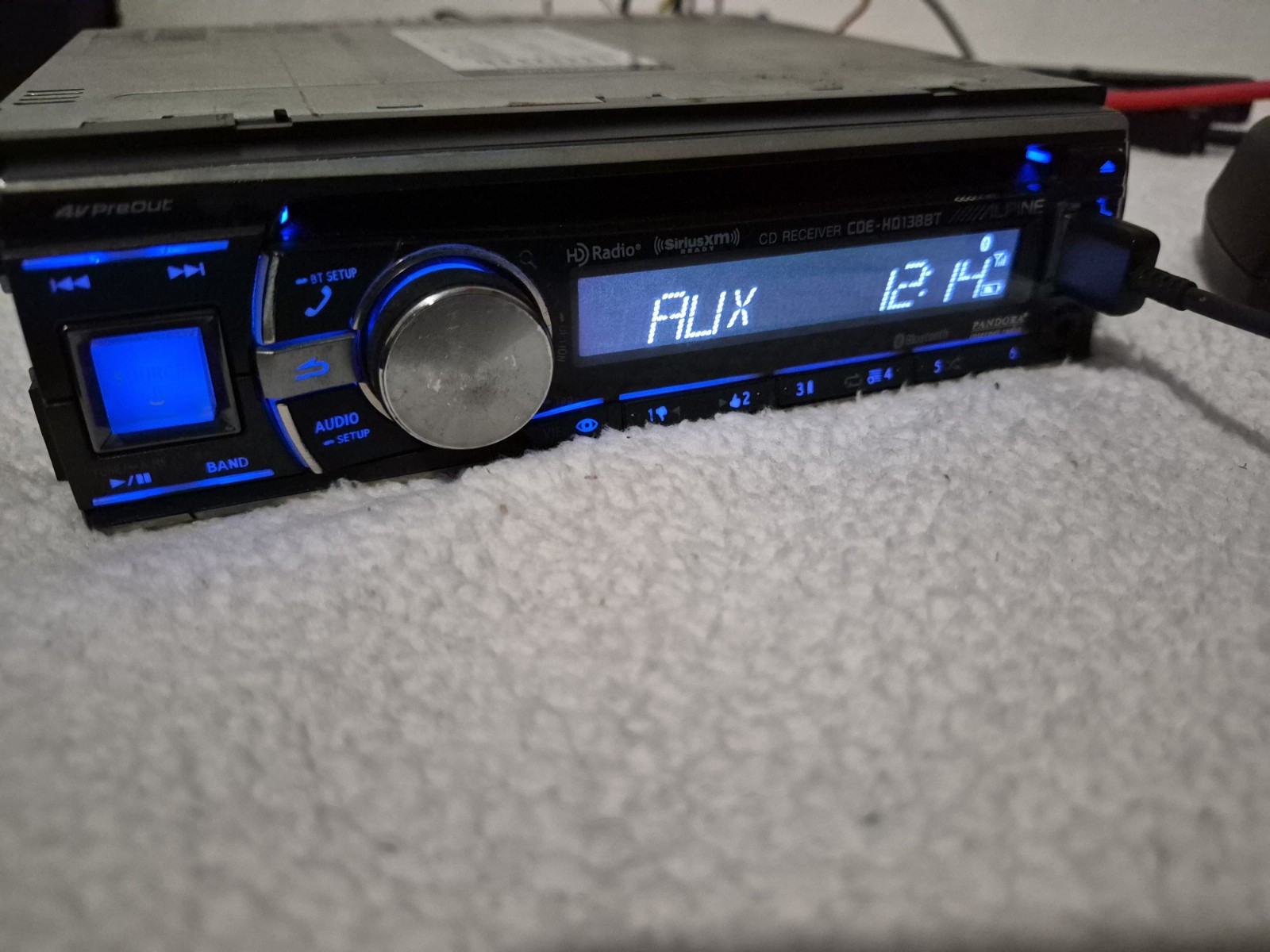 Alpine CDE-HD138BT Single Din Car Stereo w/ Case – Bluetooth CD Player Aux Usb
