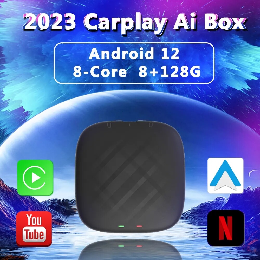 For Kia 8G+128GB Android 12 Ai Box CarPlay QCM6125 Wireless CarPlay Android Auto