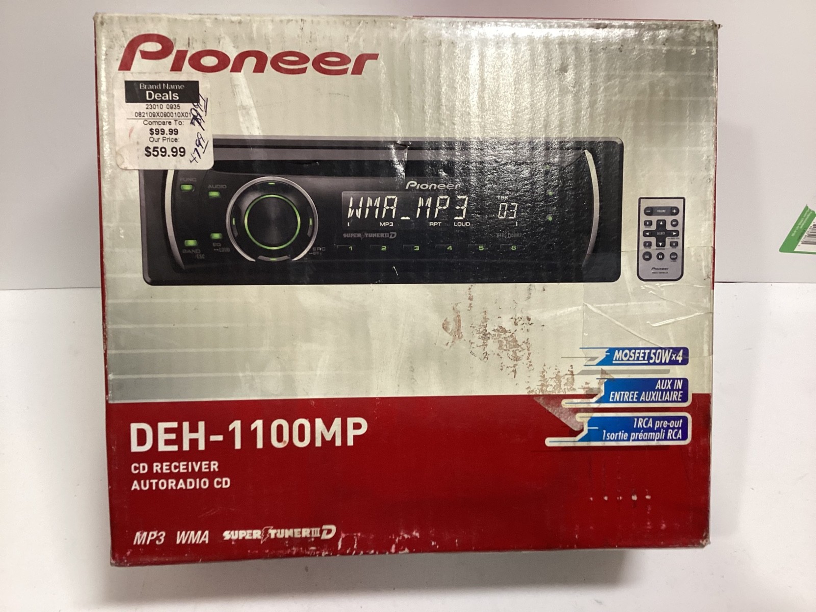 Pioneer DEH-1100MP CD Player WMA MP3 Aux In Car Stereo Radio open box