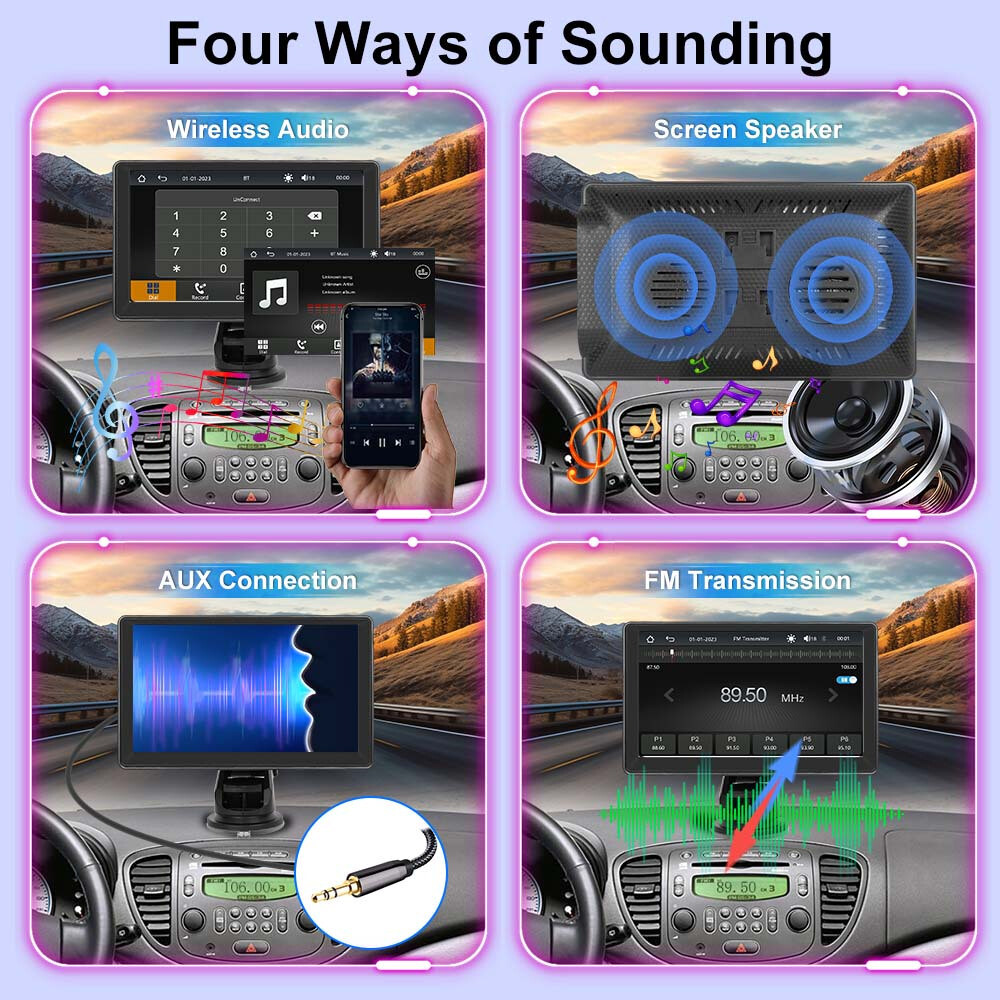7′ screen car player MP5 portable smart player supports Android Auto FM AUX
