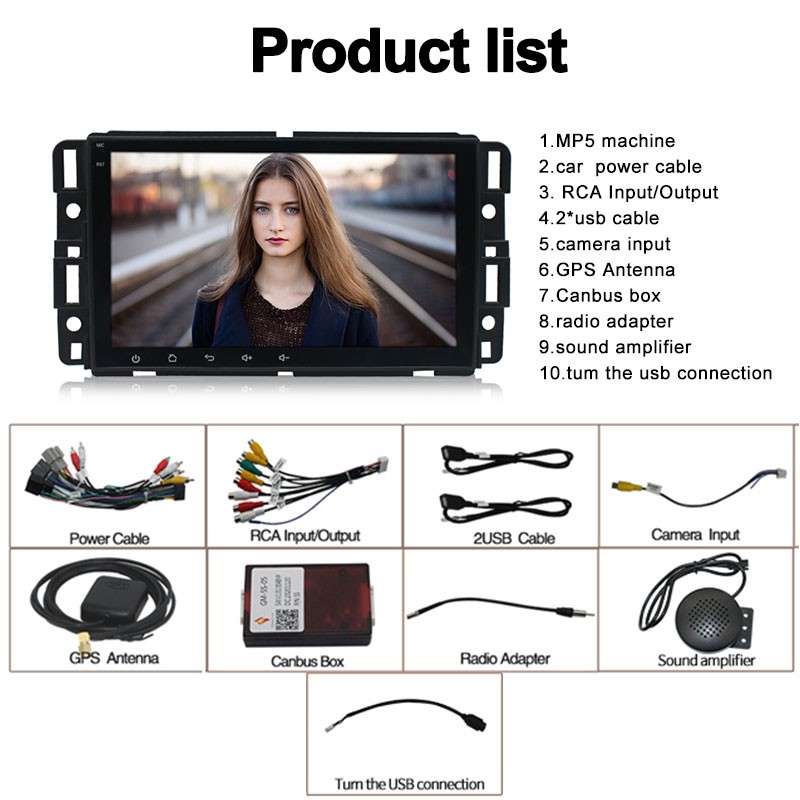 Apple CarPlay Bluetooth Eonon 8 Inch Android 10 Car Stereo Chevrolet, GMC, Buick