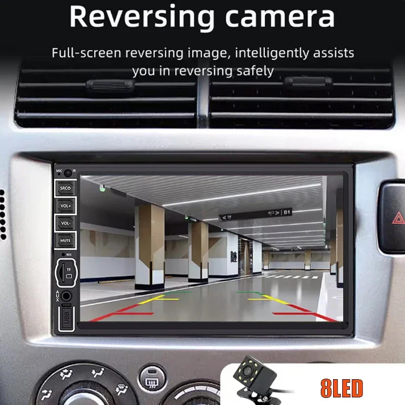 7″HD 2Din Car Stereo Radio MP5 Player Reverse camera For BT USB TF FM AUX