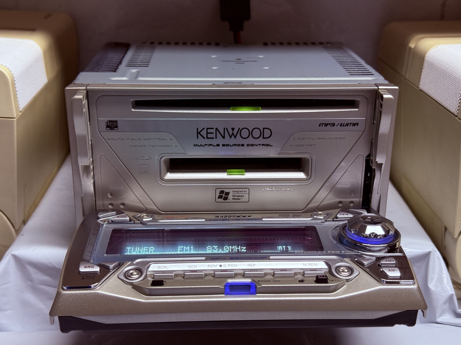 Kenwood DPX-8200WMP 2DIN Car Audio CD MD MP3 AUX Player Tested JDM Japan