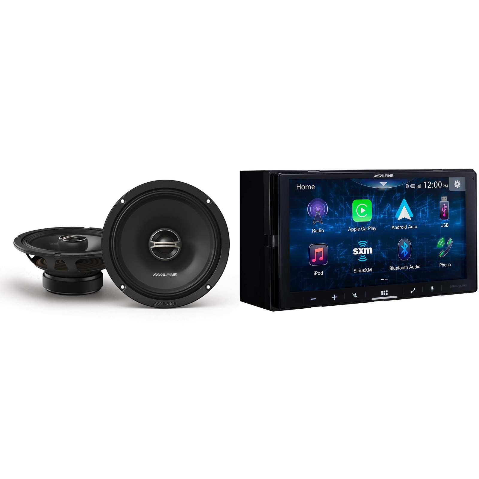 Alpine iLX-W670 Digital Multimedia Receiver w/ DM-65-G 6.5 ” Coaxial Bundle