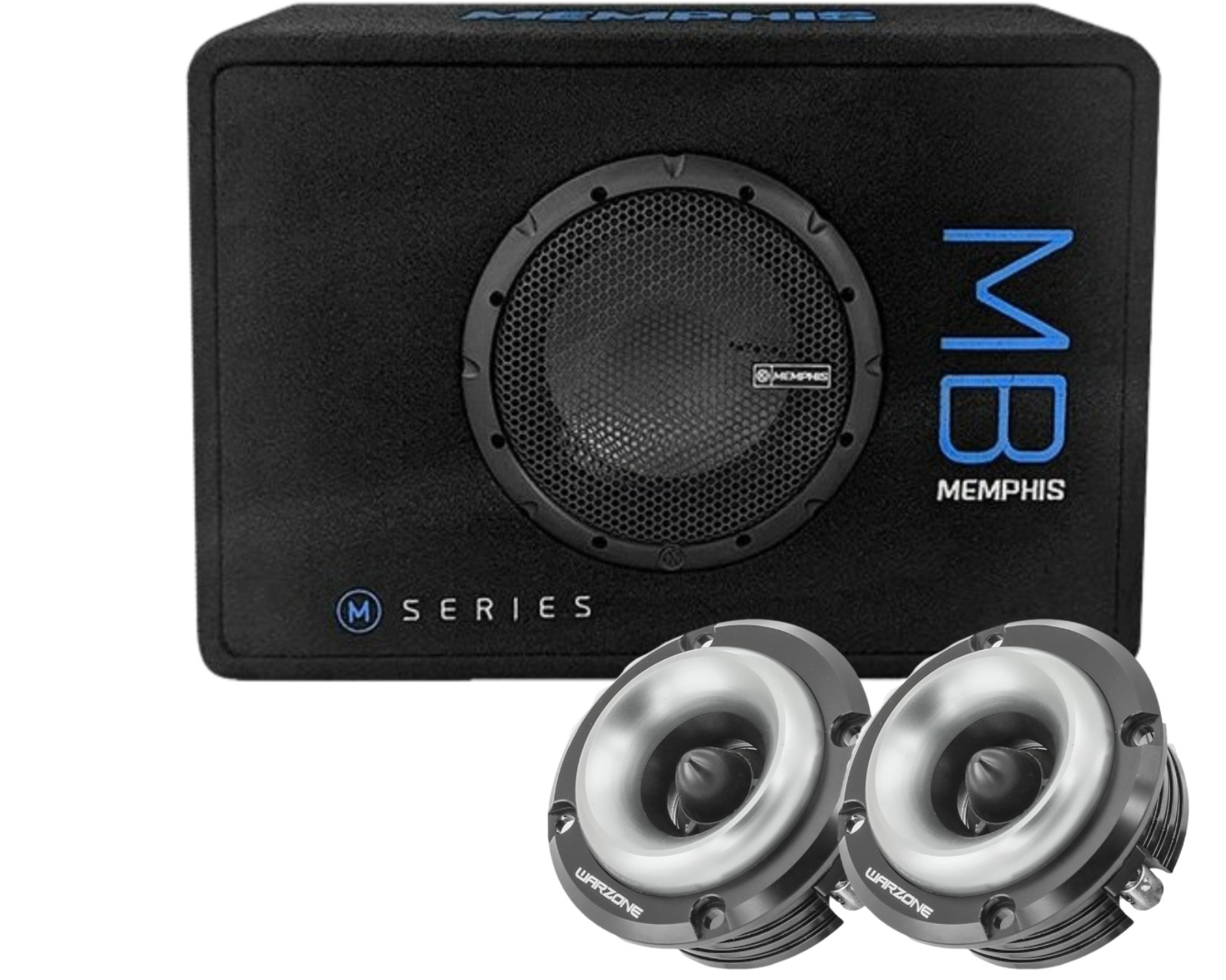 MEMPHIS MBE8S24 8INCH Subwoofer Enclosure 700 WATTS + 2X WARZONE Tweeter 1000W