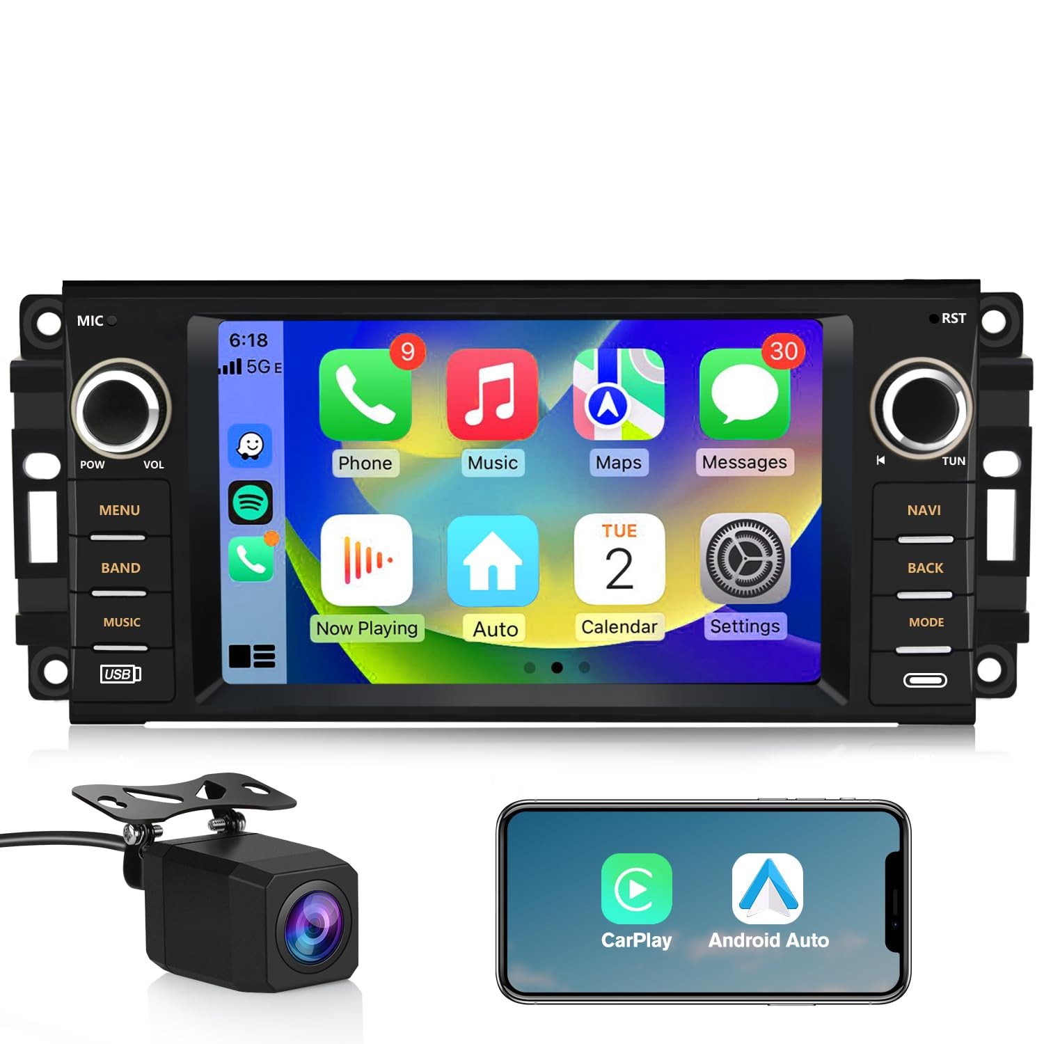 Car Stereo for Jeep Wrangler JK Compass Patriot/Chrysler/Dodge RAM Charger [2…