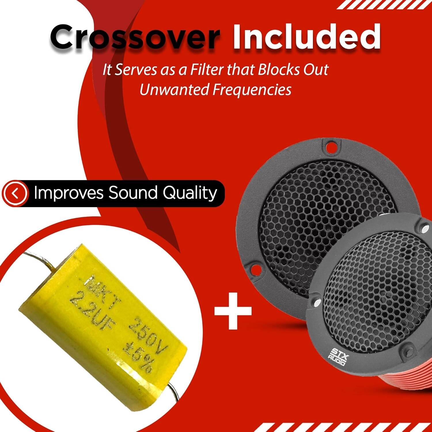 STXAudio 2.94Inch Super Tweeter Speaker 4 Ohm 500W Max 103dB Titanium Diaphragm