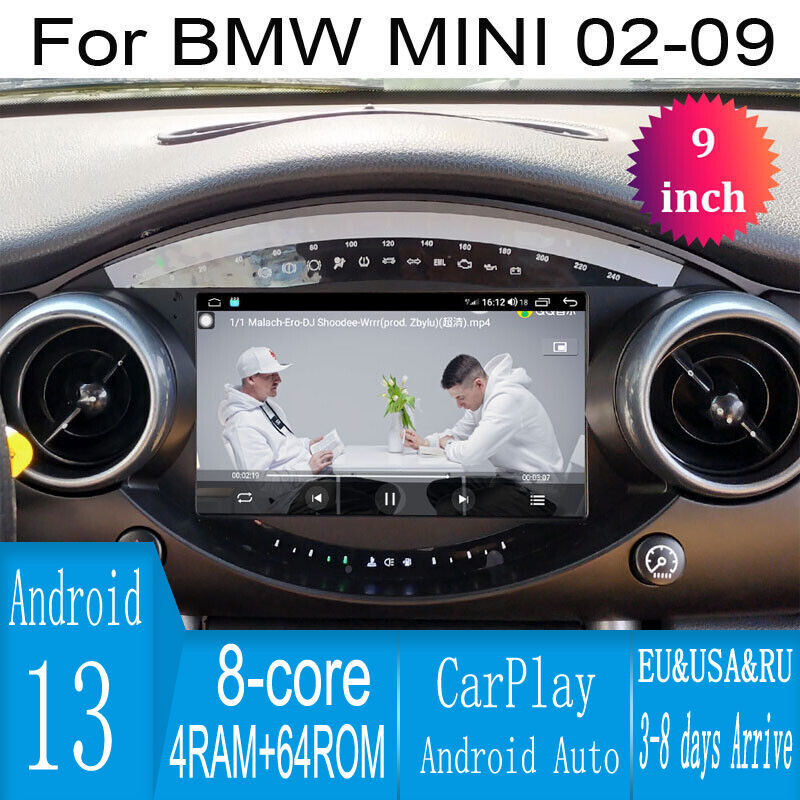 Car Android Gps Navigation Wifi 9″ For Bmw Mini Cooper 02~06 Radio Carpaly Audio
