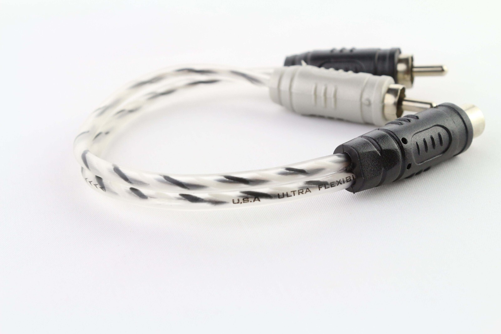 Spiral Twist RCA Black White Interconnect Cable Home Marine System