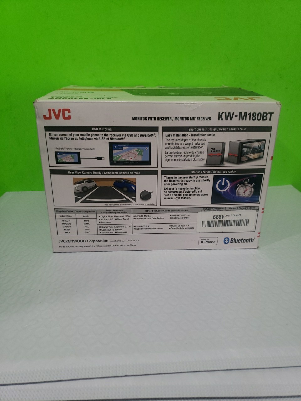 JVC KW-M180BT, 2-DIN Digital Media Receiver, w/ Bluetooth Good Condition