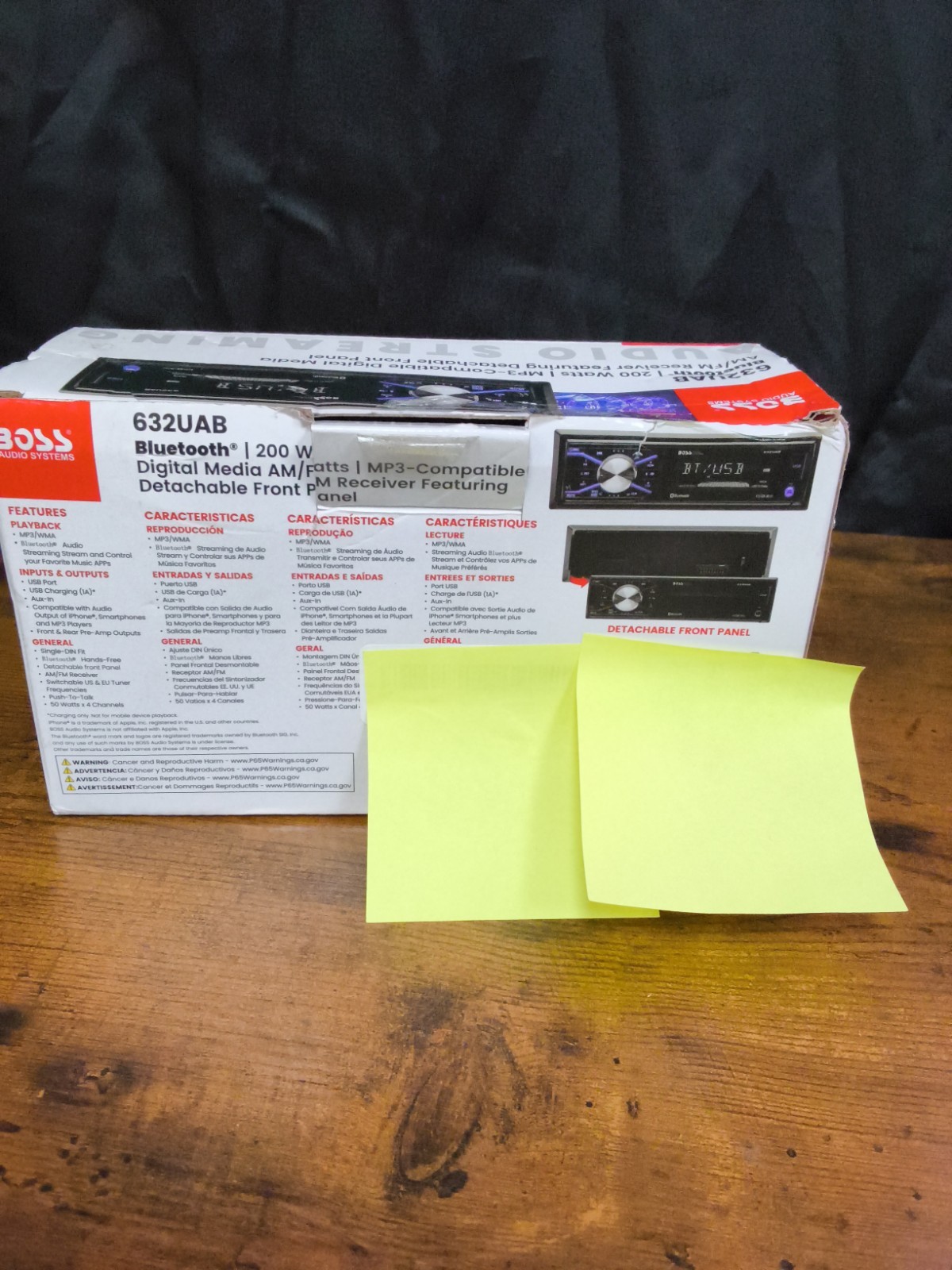 £BOSS Audio Systems632UAB Car Stereo Single Din, Bluetooth, No CD DVD Black (G3)