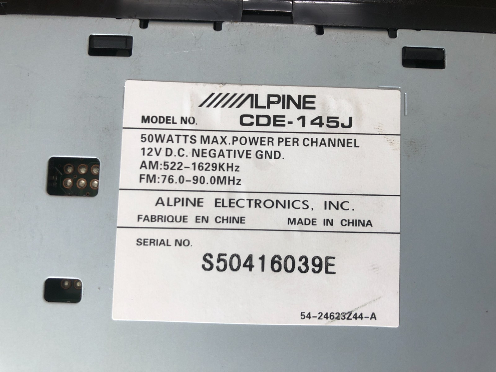 ALPINE CDE-145J Car Audio Tuner Deck Very Good OD