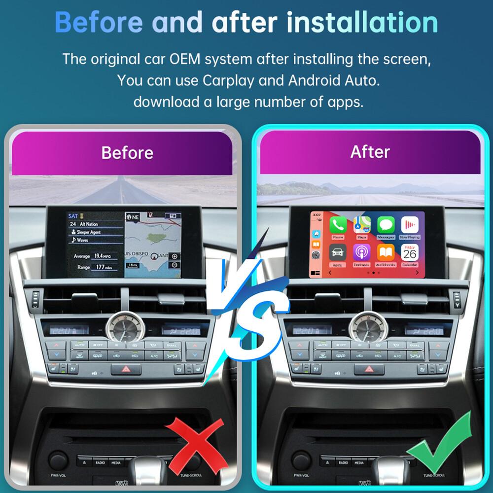 Wireless Carplay Android Auto Module For Lexus NX 2014-2019 Mirror Link GPS Navi