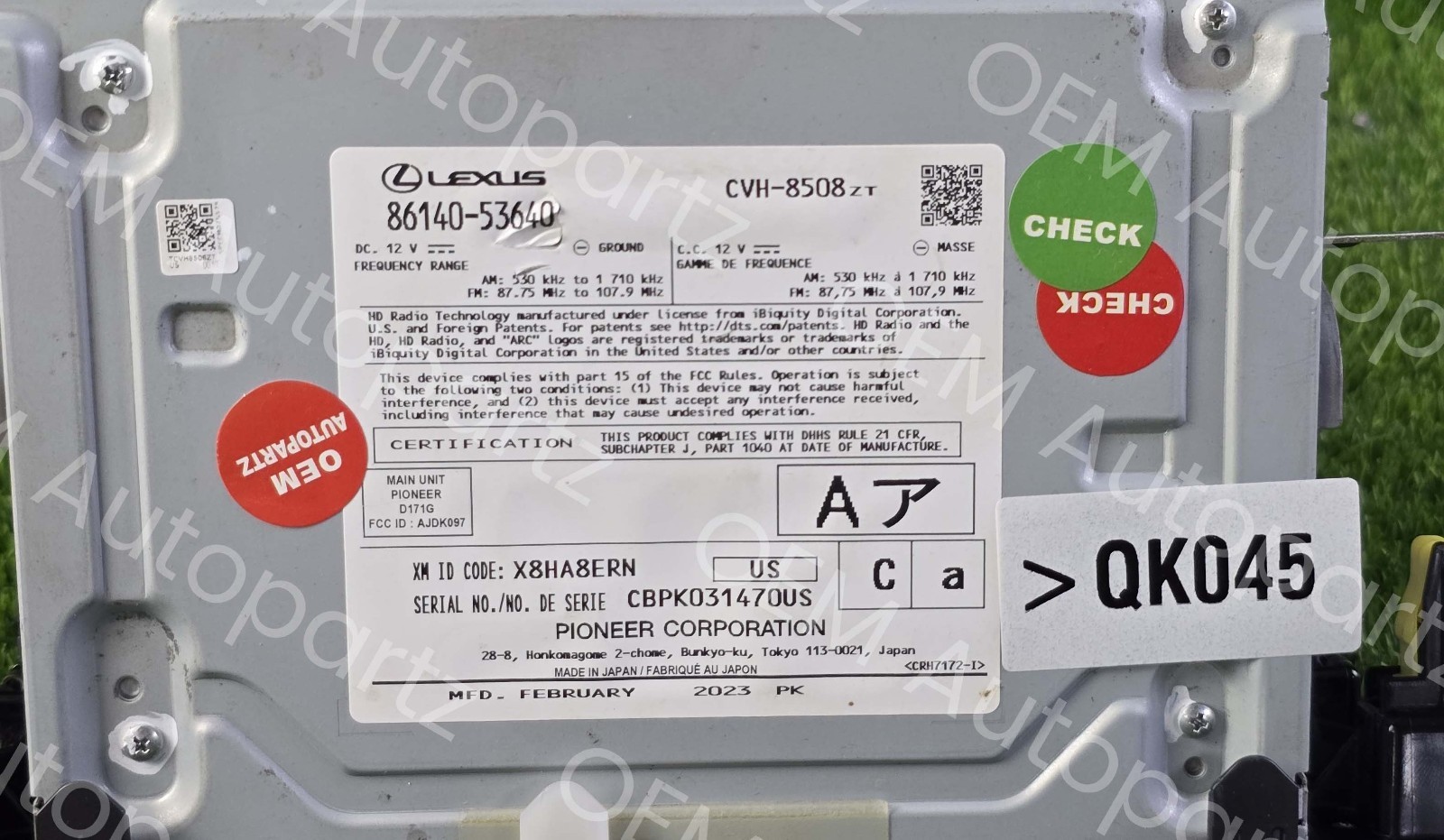 Lexus IS250 IS300 IS350 2020-2024 Gracenote Radio control Unit 86140-53640 Used