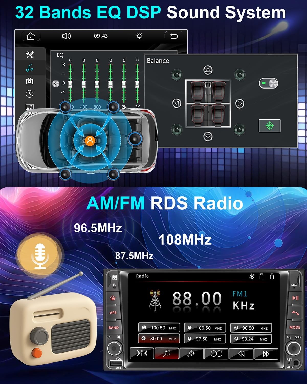 Plug & Play Car Radio Stereo for Nissan Rogue Selet 2014-2015/Sentra 2015-201…