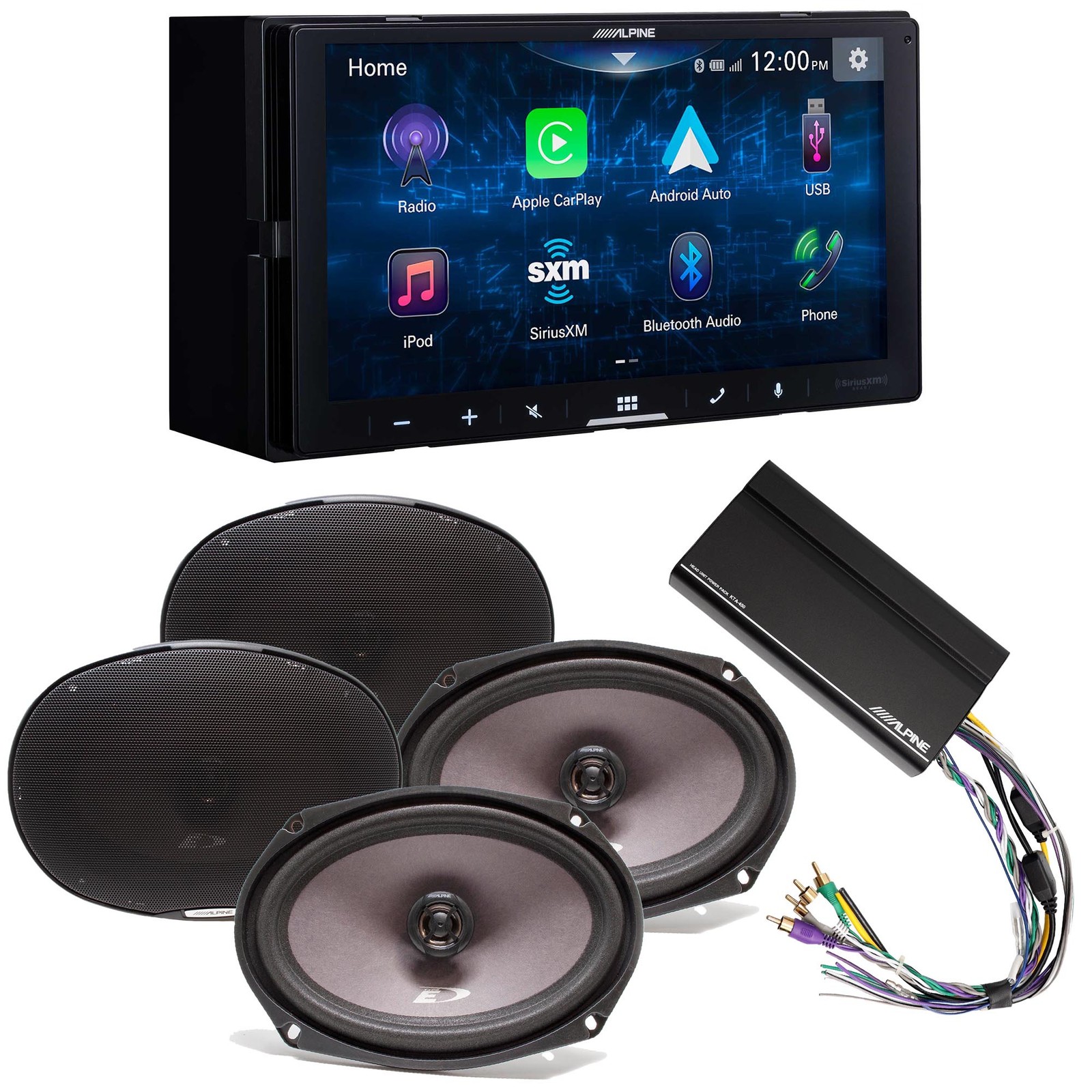 Alpine iLX-W670 Receiver & 2 Pairs SXE-6926S 6×9 Speakers w/ Power Pack