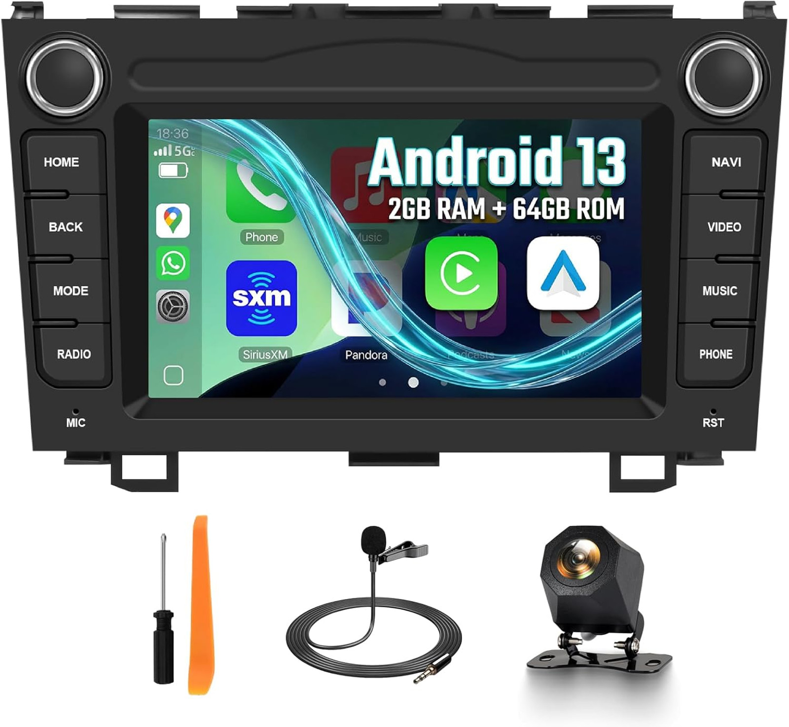 Android 13 Car Stereo for Honda CRV 2007 to 2011 7 Inch Touchscreen Radio 2GB