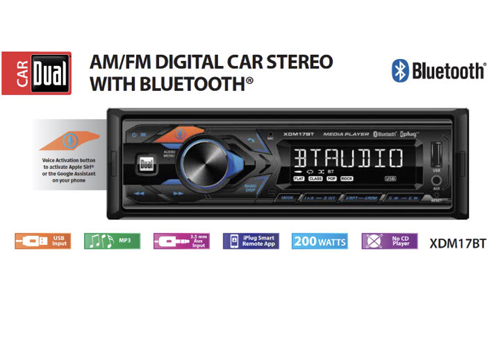 DUAL XDM17SPK4 Car Stereo Bluetooth USB MP3 Siri/Google Assist & 4 speaker 6.5″