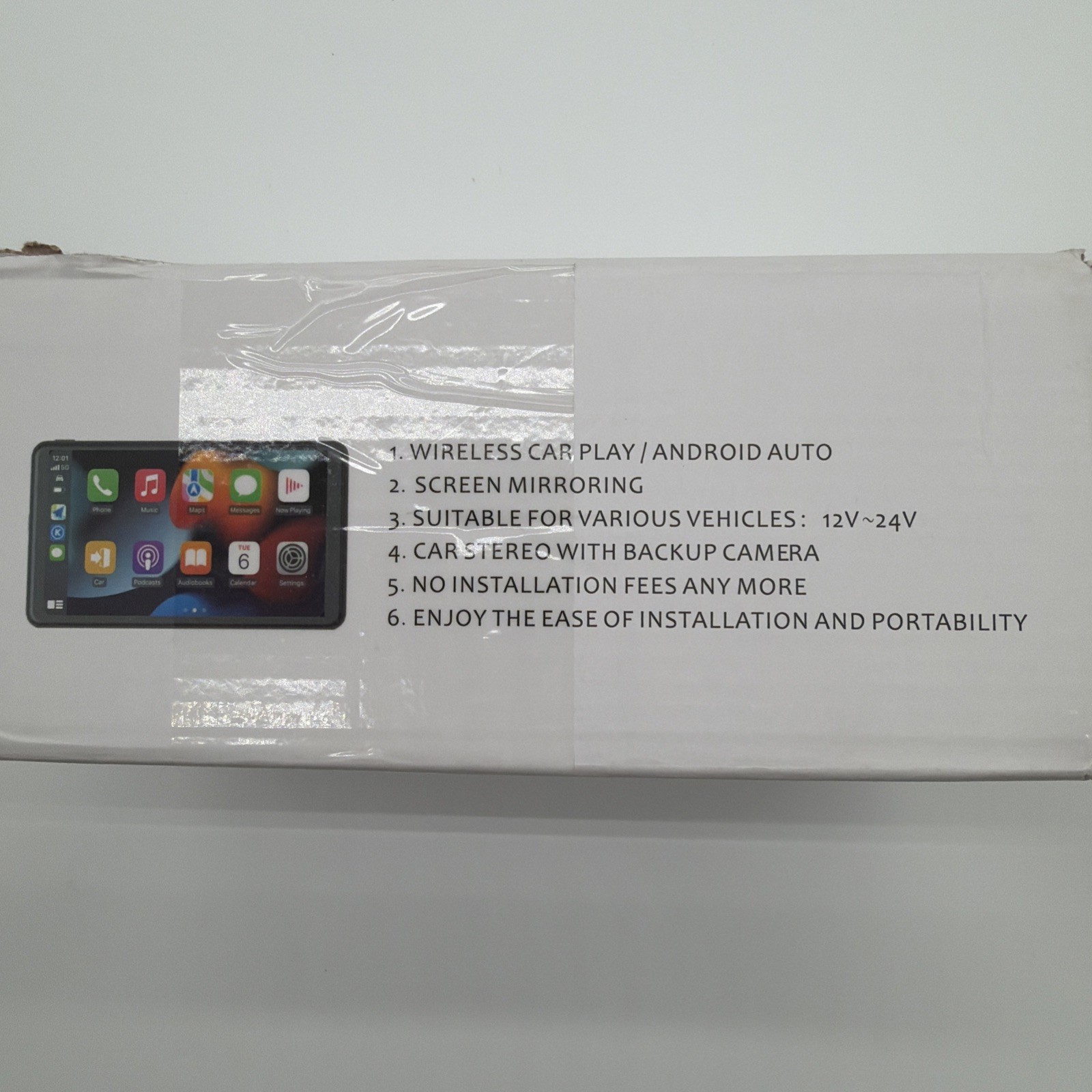 Portable Wireless Car Stereo, 7″ Screen, UPGRADED + Apple Carplay, Android Auto