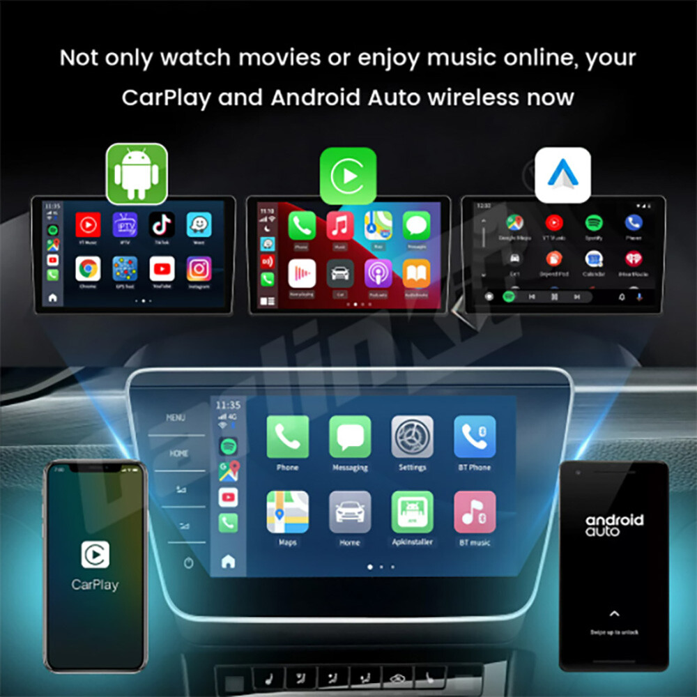 For Kia 8G+128GB Android 12 Ai Box CarPlay QCM6125 Wireless CarPlay Android Auto