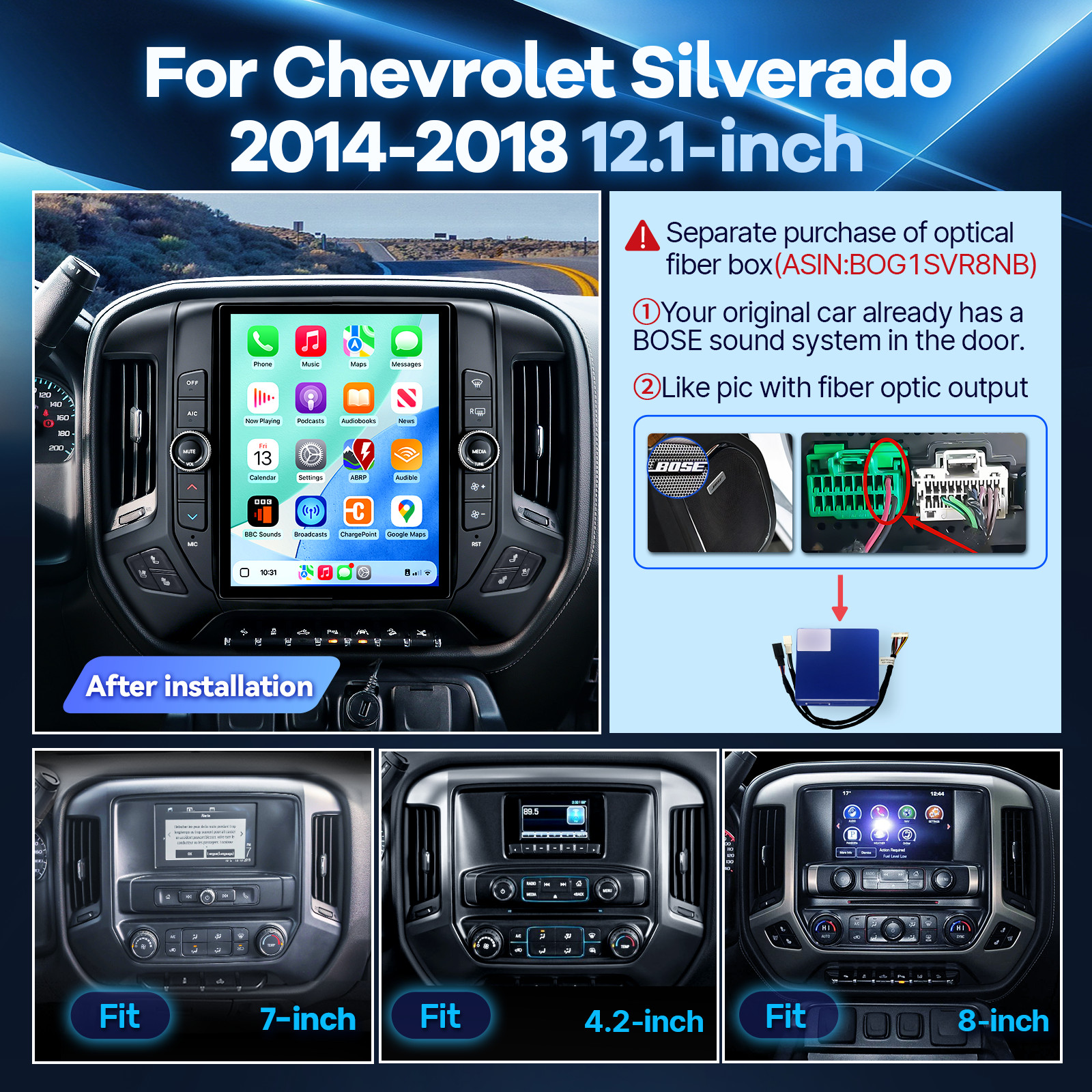 12.1inch Android Tesla Screen Radio For Chevrolet Silverado GMC SIERRA 2014-2018