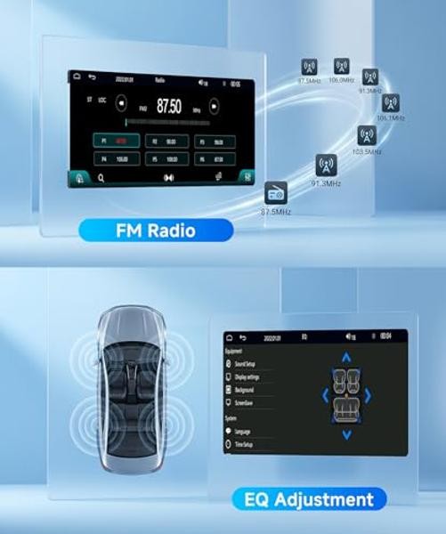 6.86 Inch Single Din Car Stereo Wireless Carplay Android Auto, 1 Din Touch