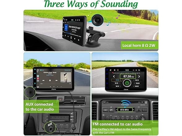 NEW Carpuride Black Touchscreen 7-Inch Apple Carplay & Android Auto 1080p