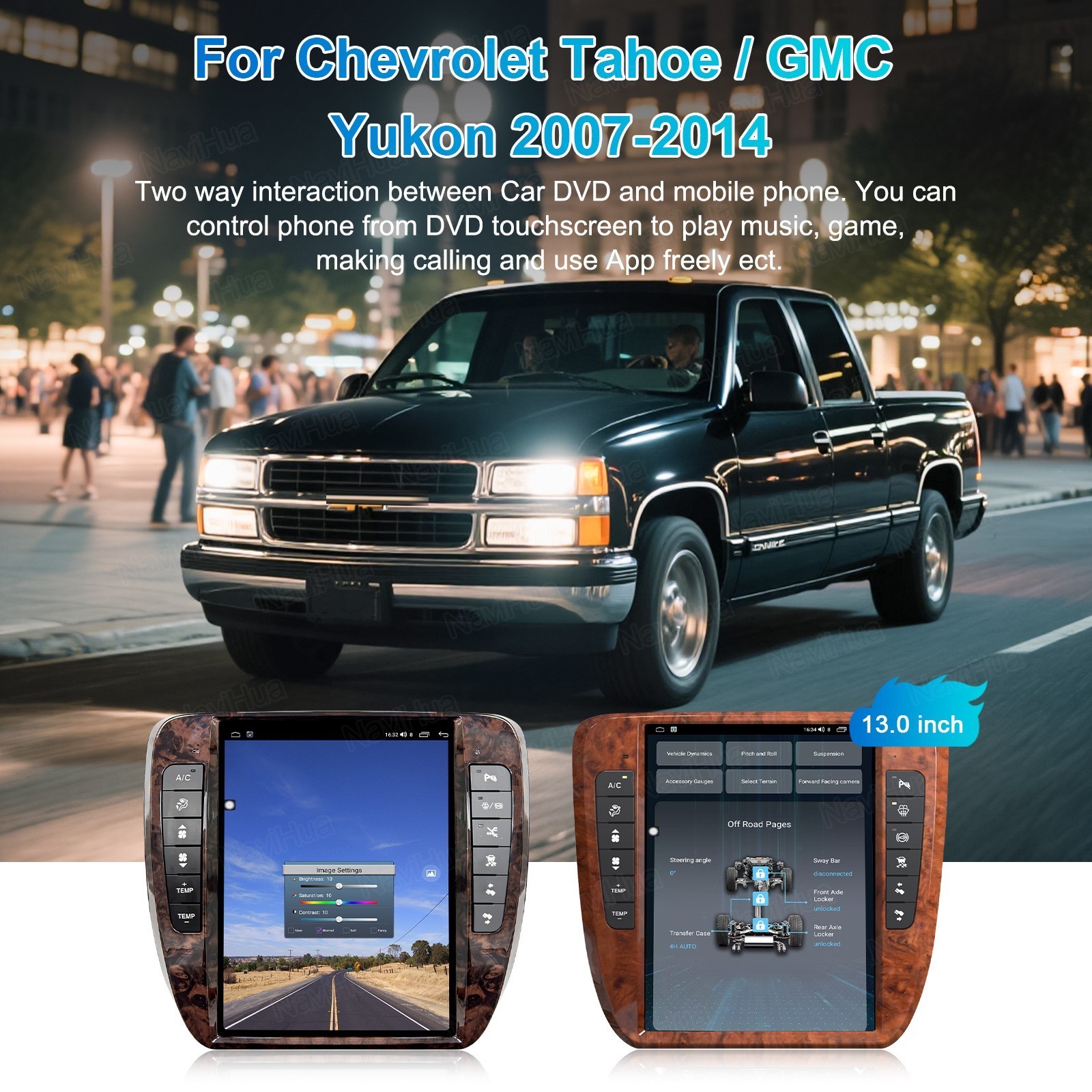 13″ Carplay Stereo Radio For Silverado Tahoe Suburban GMC Yukon GPS Navigation