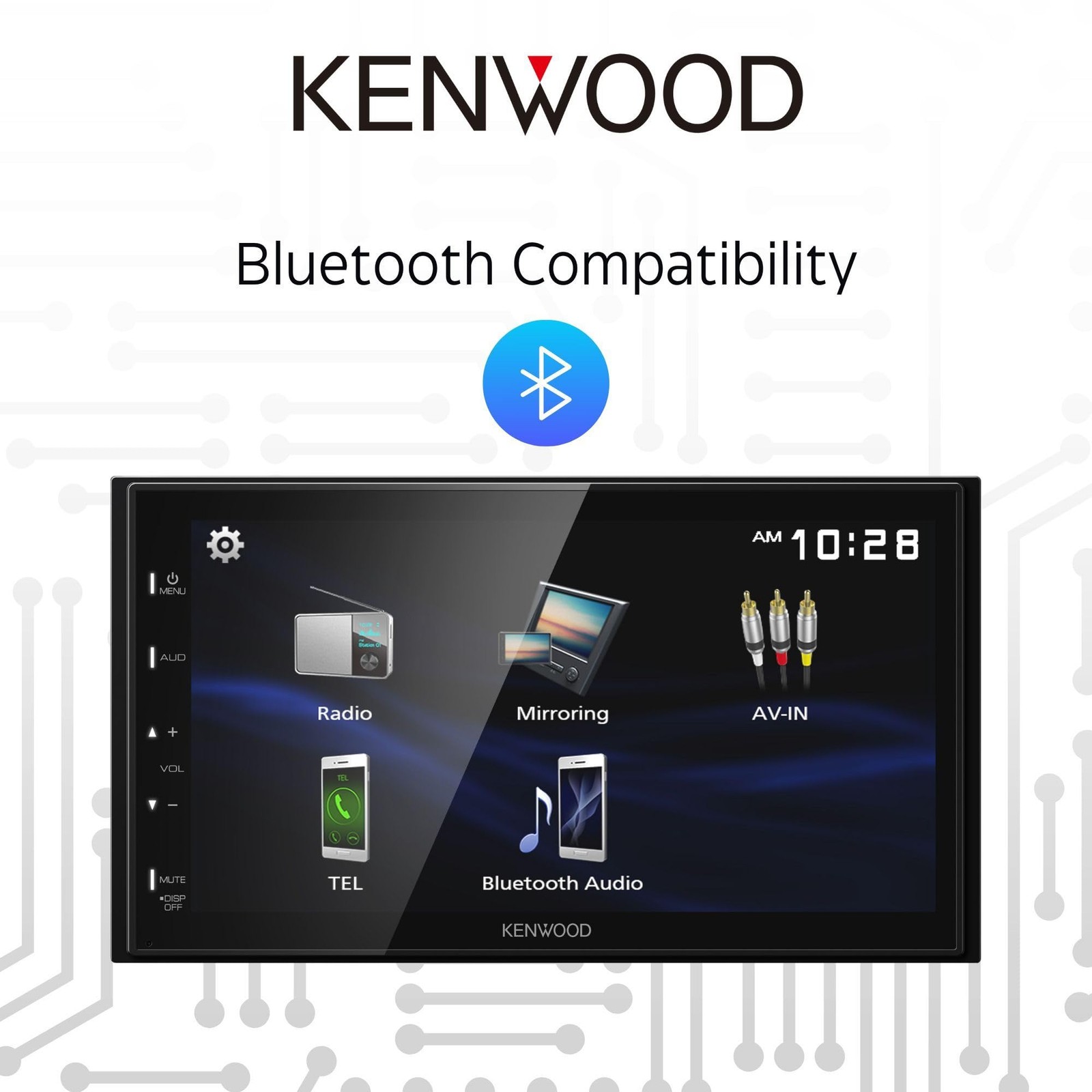 Kenwood DMX129BT 6.8″ LCD Touchscreen Digital Car Stereo AM FM Bluetooth USB