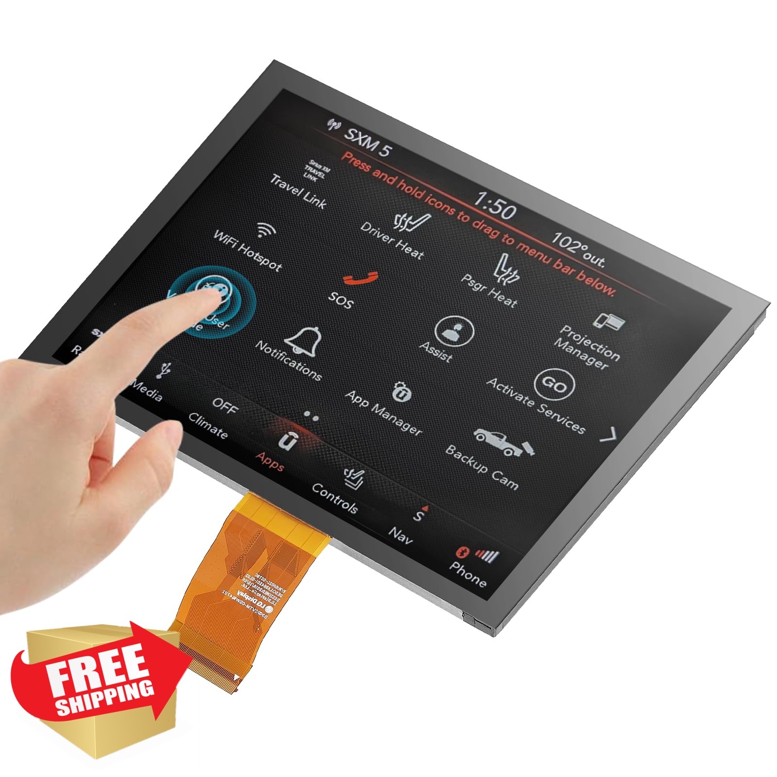 WonVon 8.4″ Uconnect Touch Screen Radio Navigation