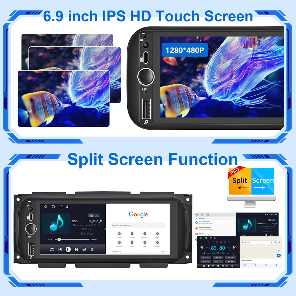 Android CarPlay For 2002-2005 Dodge Ram 1500 2500 3500 Car Stereo Radio GPS