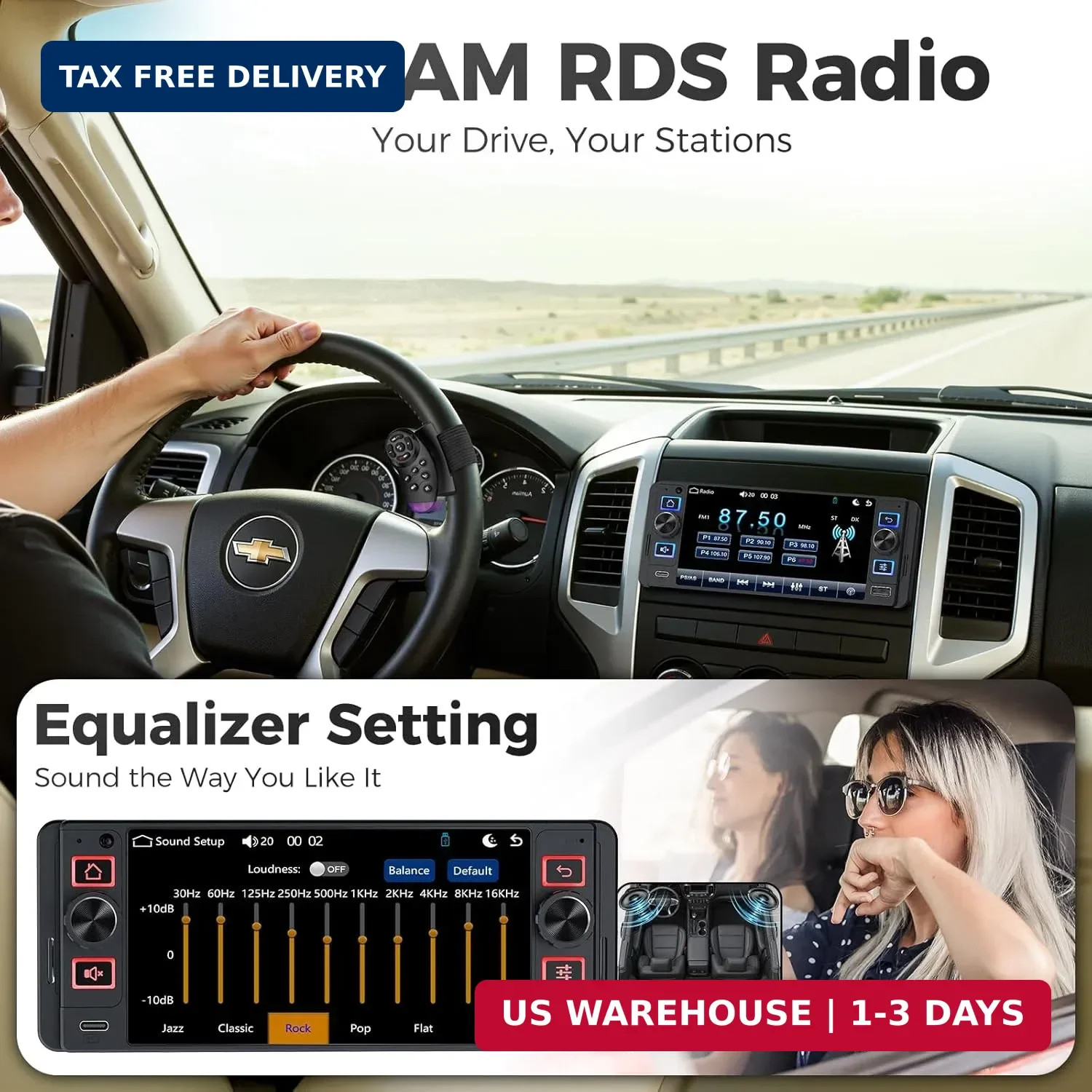 Single Din Car Stereo with Wireless Apple CarPlay and Android Auto, Single Din T