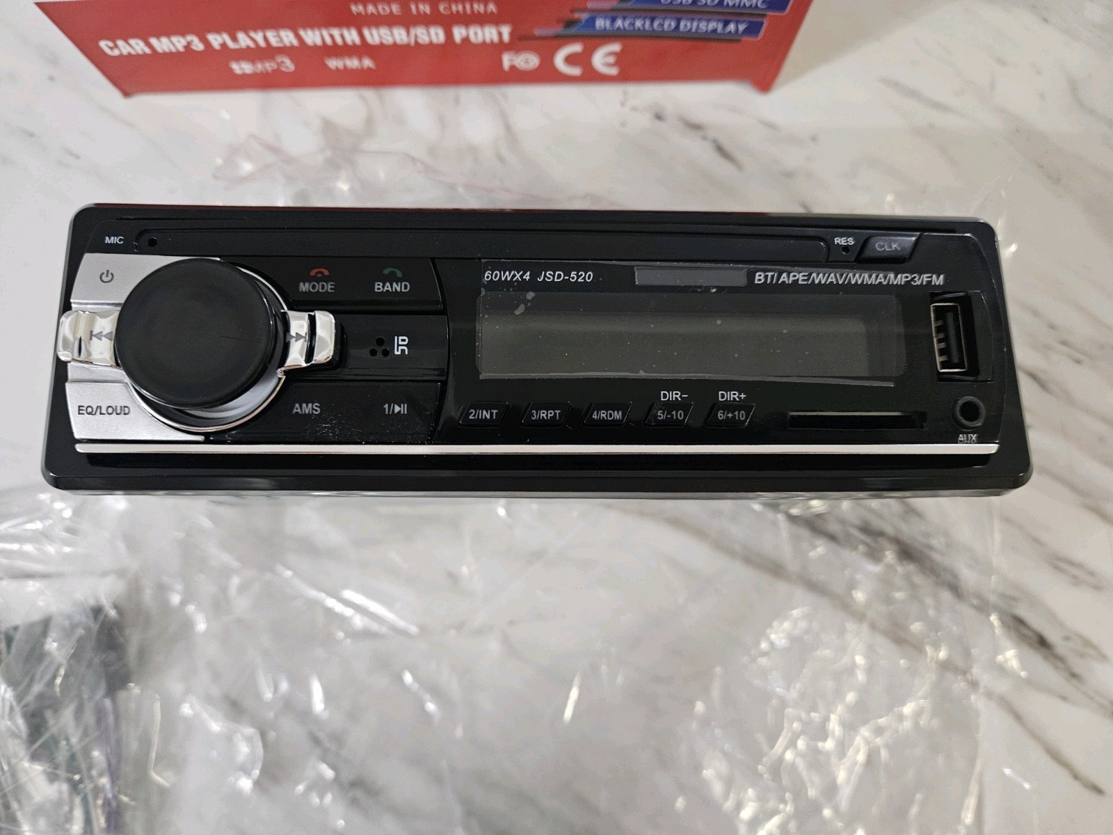 JSD-520 1 DIN Car MP3 Player Head Unit USB/SD AUX Input w/ Remote Control