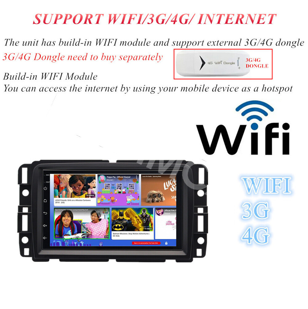 2DIN Car Stereo Radio Touch Screen WIFI Head Unit Fit For GMC Acadia 2013-2017