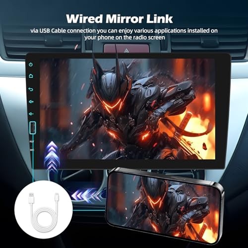 Single Din Car Stereo with Mirror Link for Android/iOS – 9 Inch Touch Screen