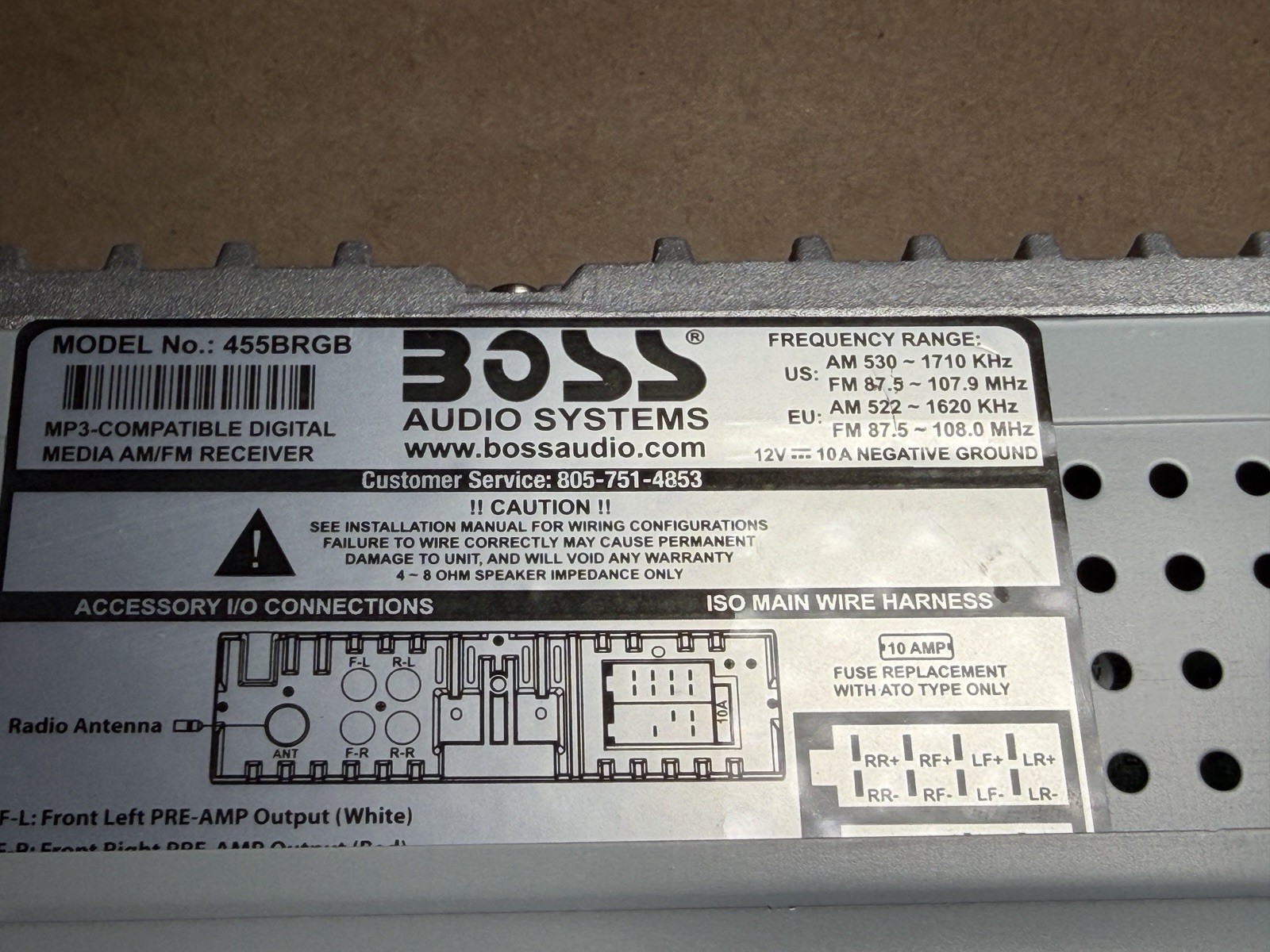 Boss Audio 455BRGB 1-DIN Bluetooth/MP3/USB/AUX/AM/FM Digital Media Receiver