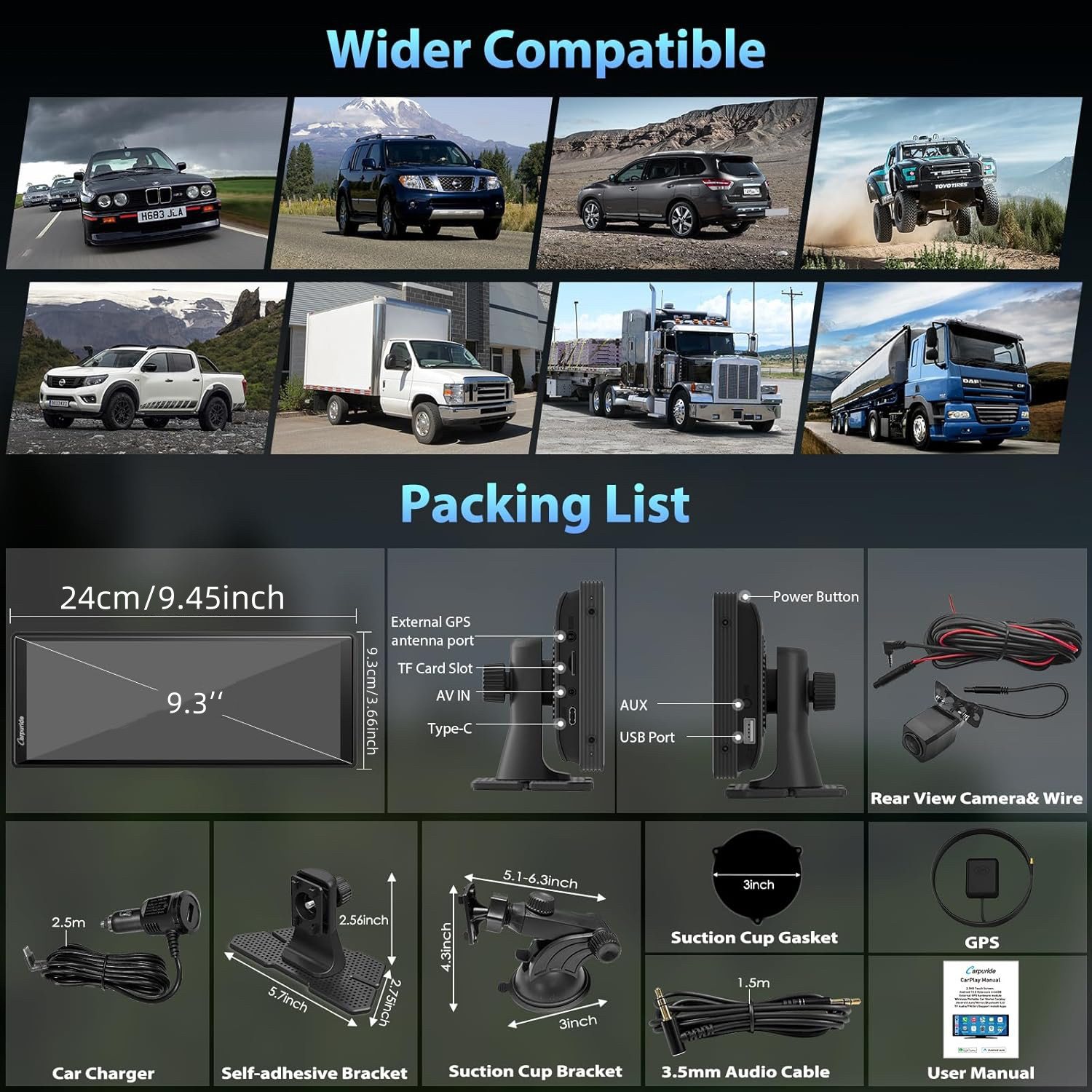 CARPURIDE W903Pro Carplay Android Auto APP Install GPS Navigation Car Stereo