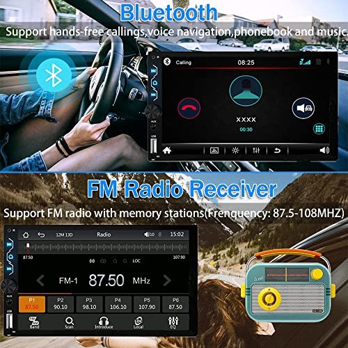 Double Din Car Stereo with Dash Cam,7 Apple Carplay & Android Auto + Dash Cam