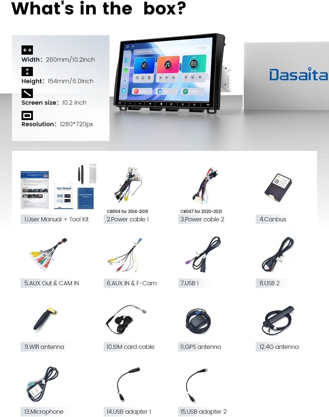 Dasaita Tundra Head Unit for 2014-2021 Toyota Tundra Upgrade 6+64G FM/AM Radio