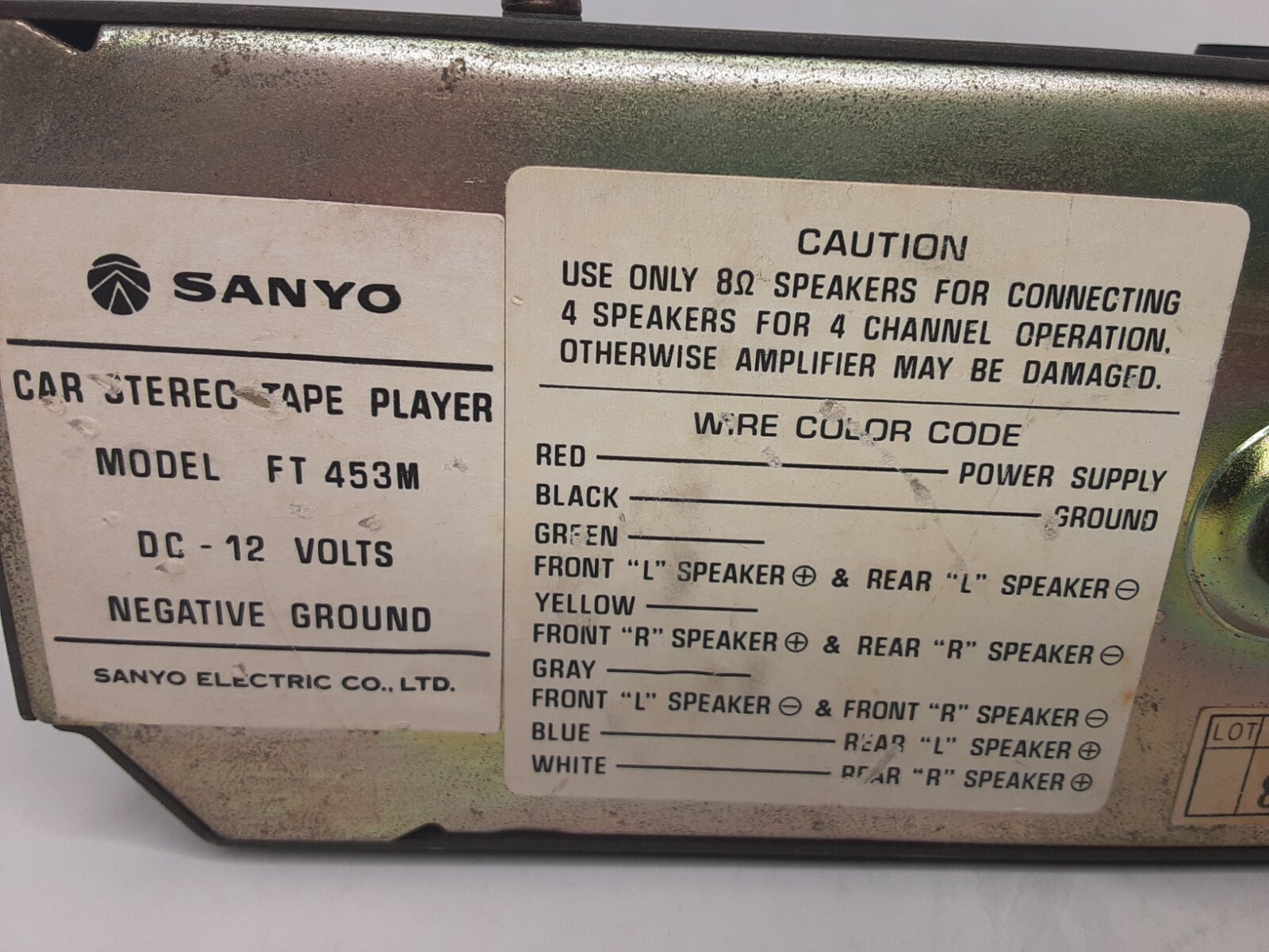 Vtg HTF Sanyo FT 453M Cassette Car 4-Channel Stereo Matrix Japan 1971-1974 Rare