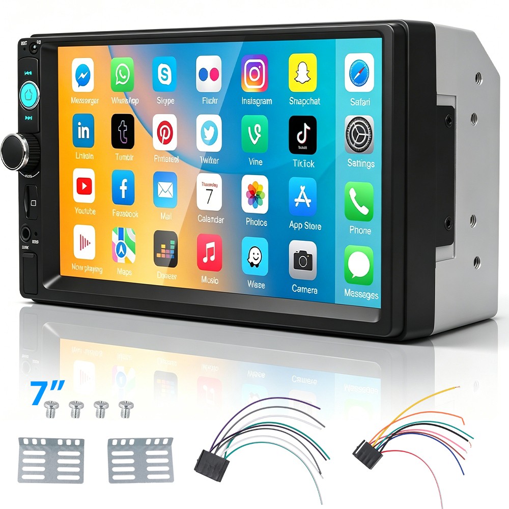 7″ Double 2 DIN Car MP5 Player Bluetooth Touch Screen Stereo Radio Mirror Link