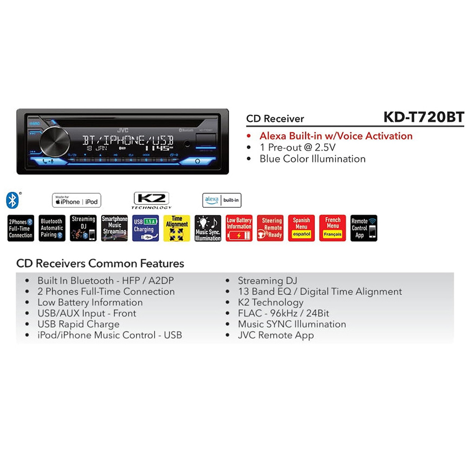 Pioneer MVH-85UB Single DIN Radio Stereo USB/AUX MP3 Digital Media Receiver