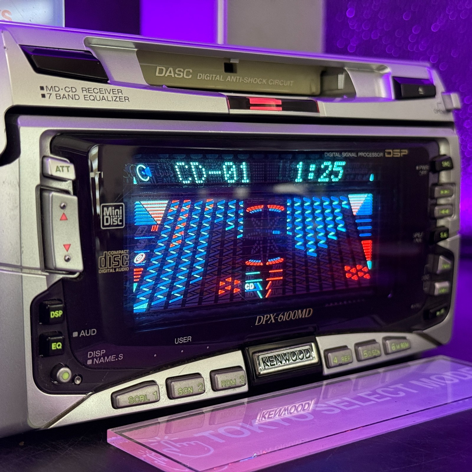 KENWOOD DPX-6100MD Car Audio 2DIN CD MD Player Added Bluetooth Tested JDM Stock