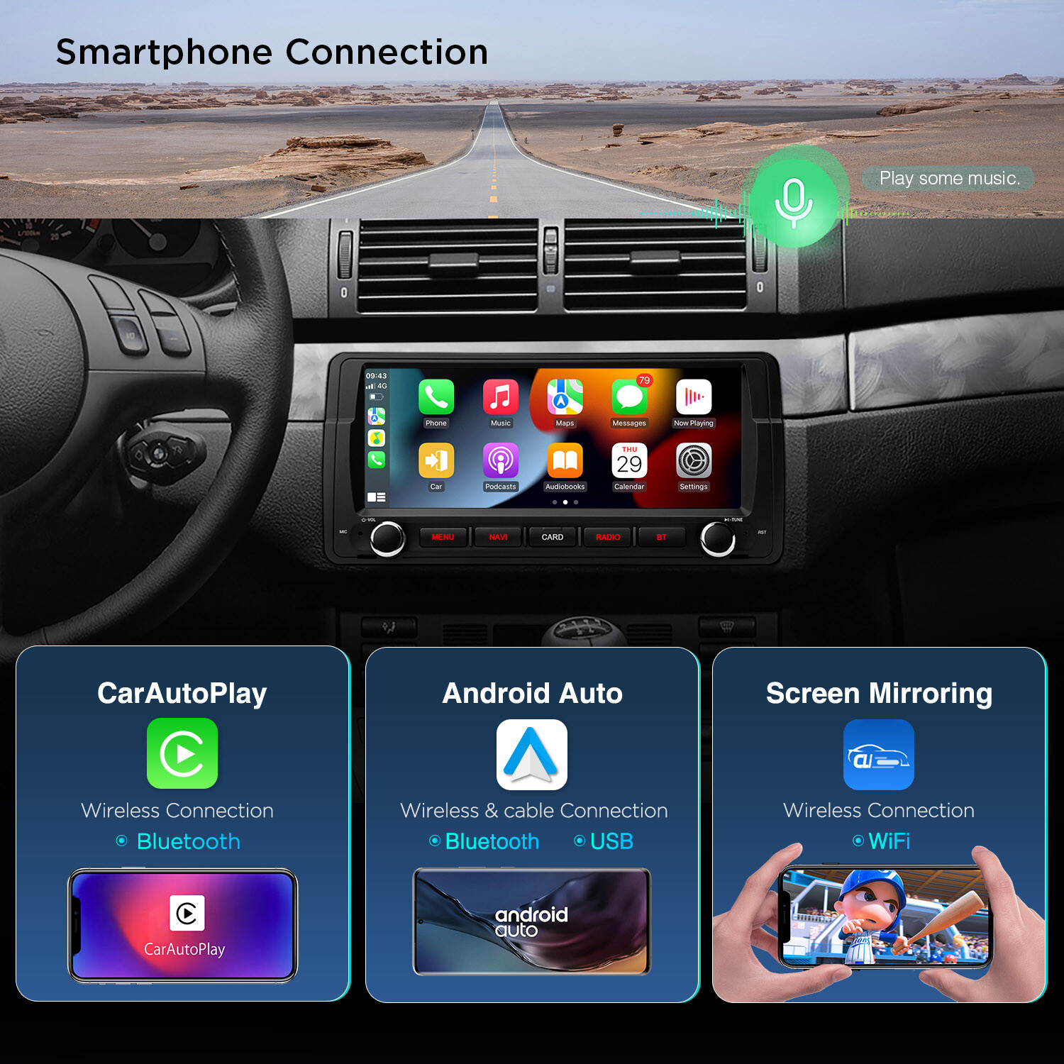 Car Stereo Radio 4G WiFi Android 13 8-Core GPS Sat Navi 32GB DSP For BMW E46 M3